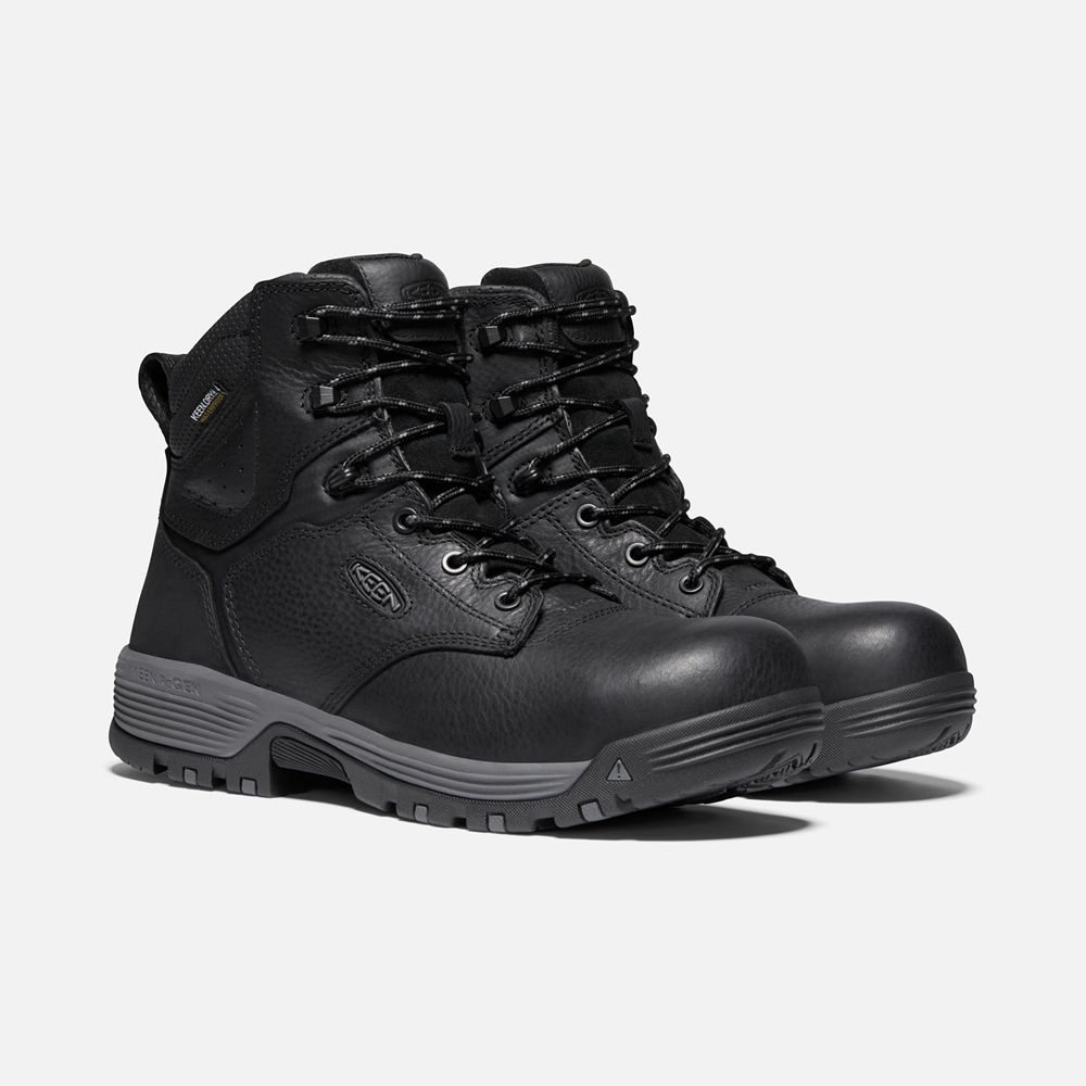 Botas de Trabajo Keen Mexico Negros - Hombre Chicago 6\" Waterproof (Carbon-Fiber Toe) - FT5436172